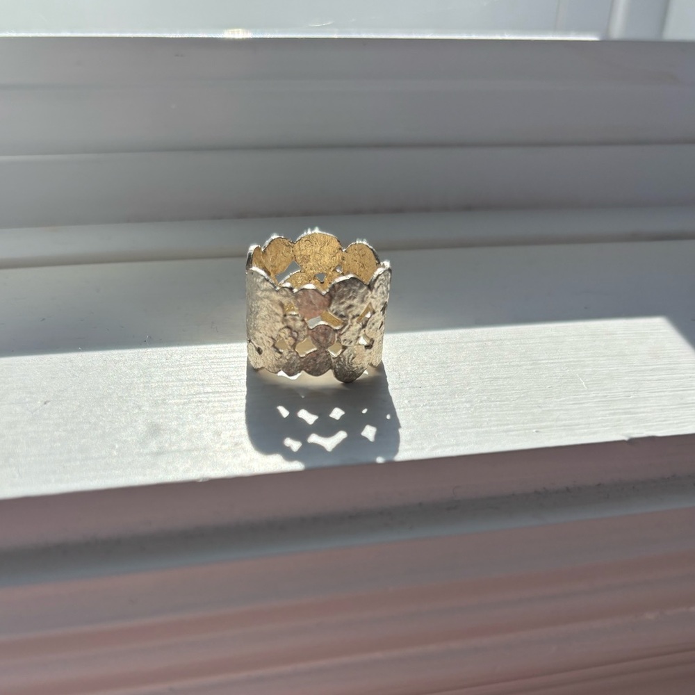 Bluboho Silver Coin Textured Ring Sz 6 - Picture 3 of 7